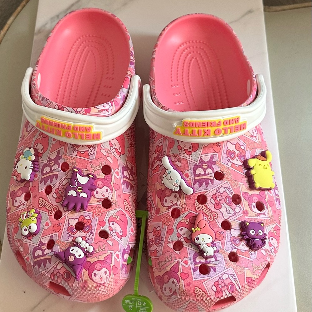Hello Kitty Crocs with charms included